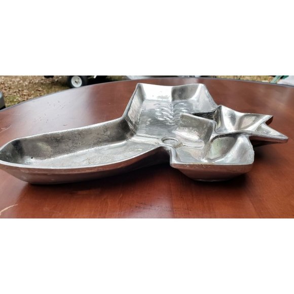 Large HOLLAND BOONE Alloy Pewter Western Cowboy Boot Star Center Piece Bowl - Picture 9 of 9